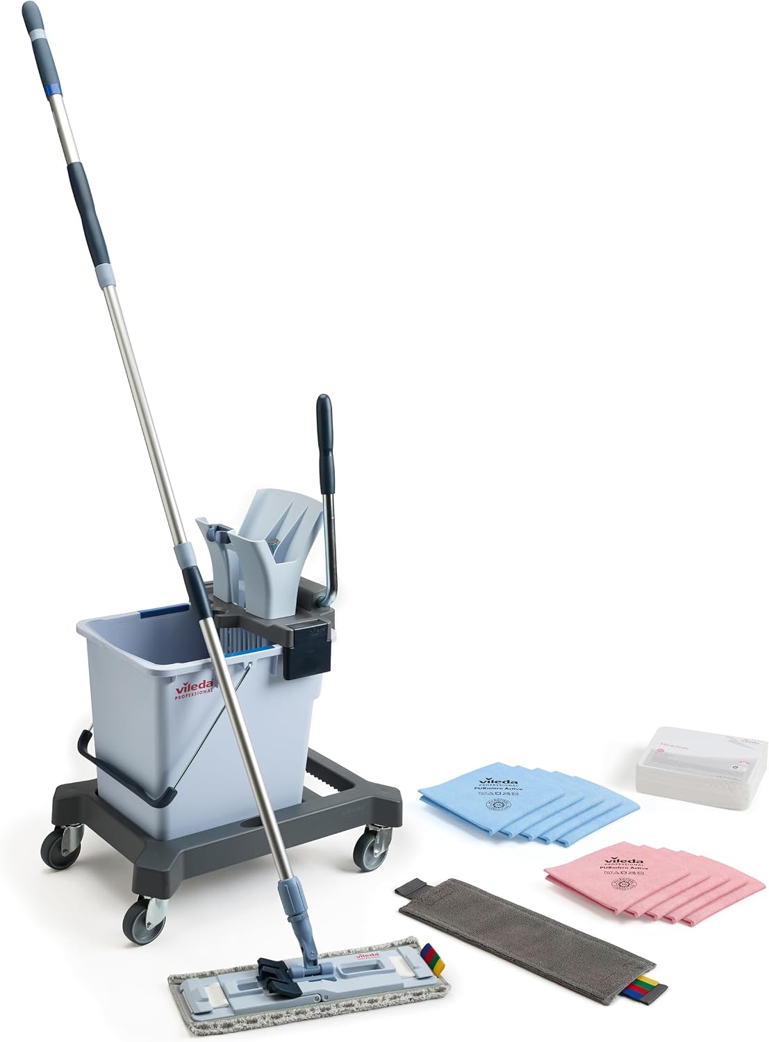 Vileda Professional UltraSpeed Pro 25 litre mop and bucket kit with telescopic handle